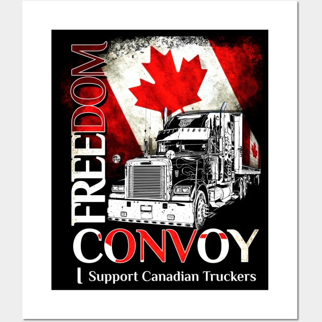 canada flag freedom convoy 2022 ottawa Truckers Freedom Wall Art by aeroloversclothing